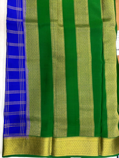 Pure Crepe Silk Chex Saree With Silk Mark (1981)