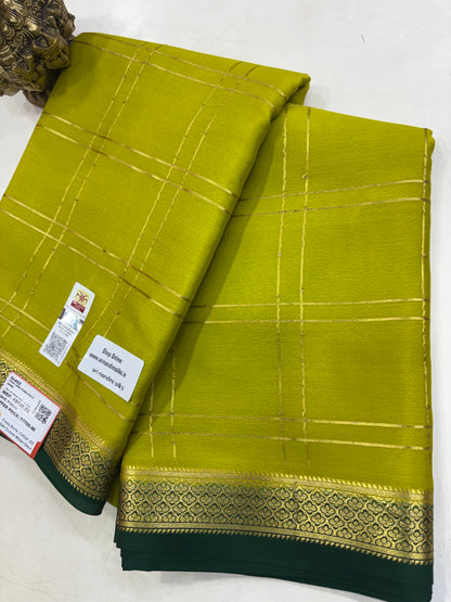 Pure Crepe Silk Chex Saree With Silk Mark (GH4421)