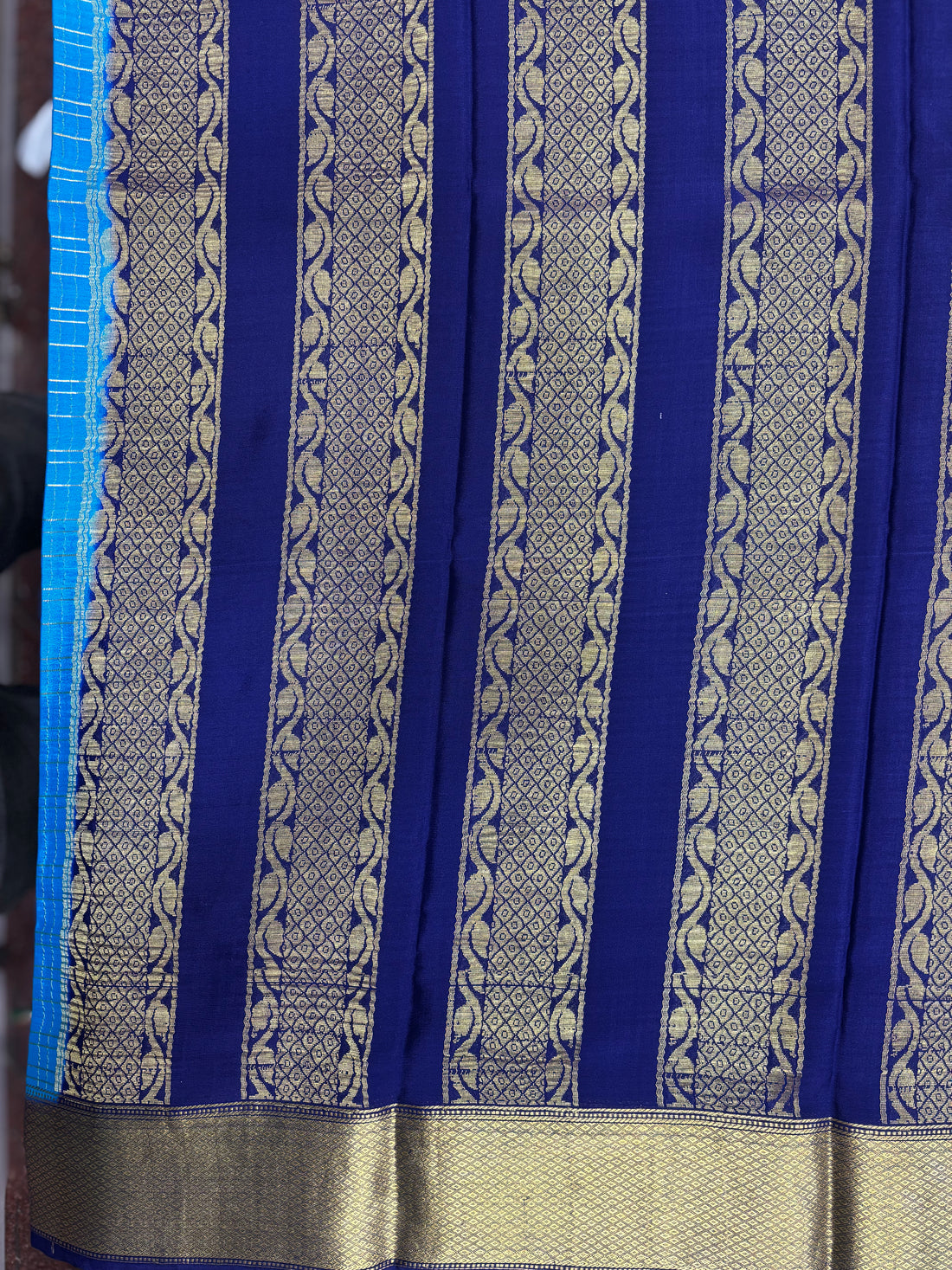 Pure Crepe Silk Chex Saree With Silk Mark (1985)