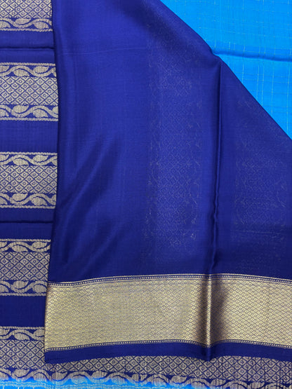 Pure Crepe Silk Chex Saree With Silk Mark (1985)