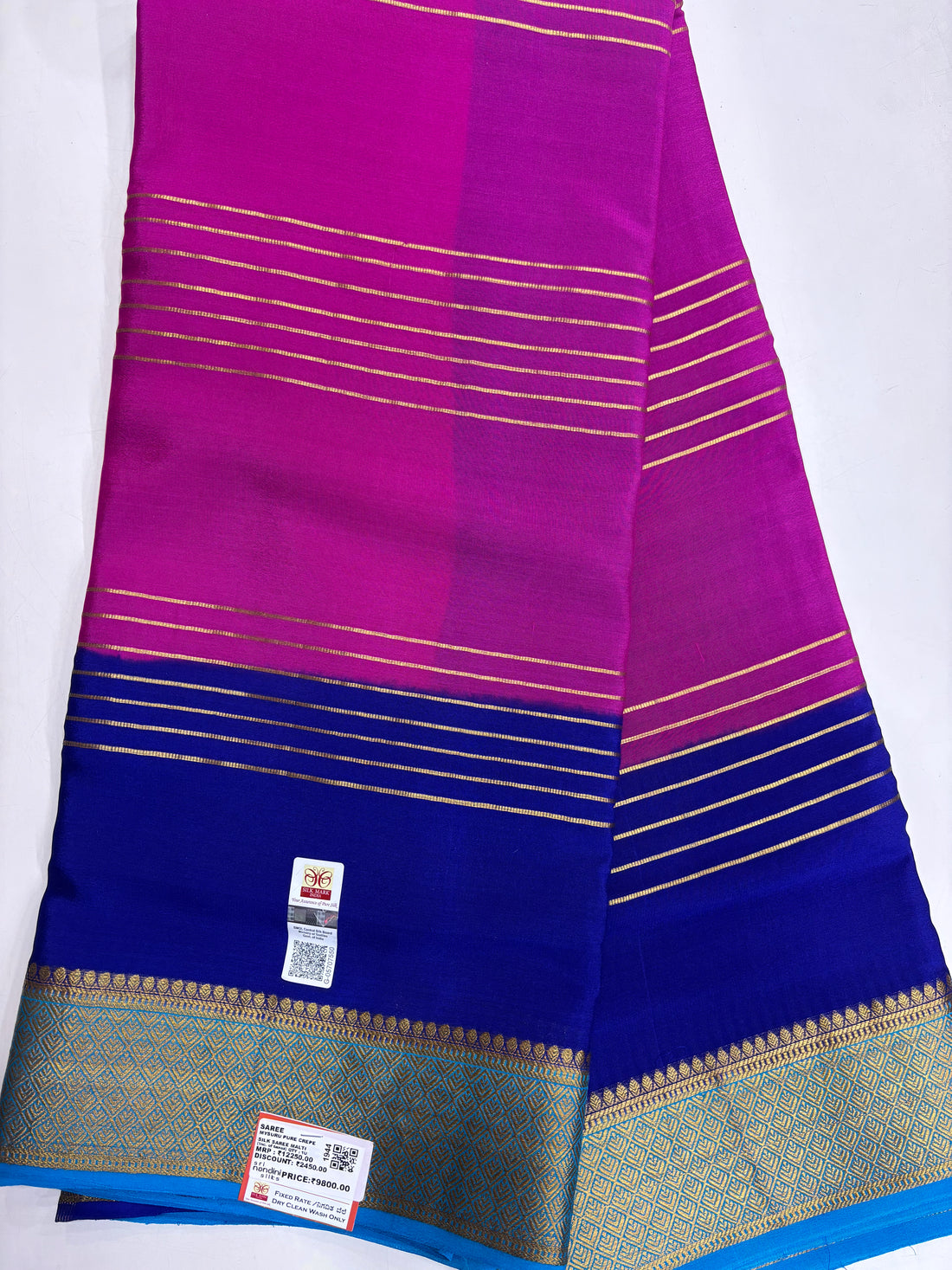 2DPure Crepe Silk Saree With Silk Mark (1944)