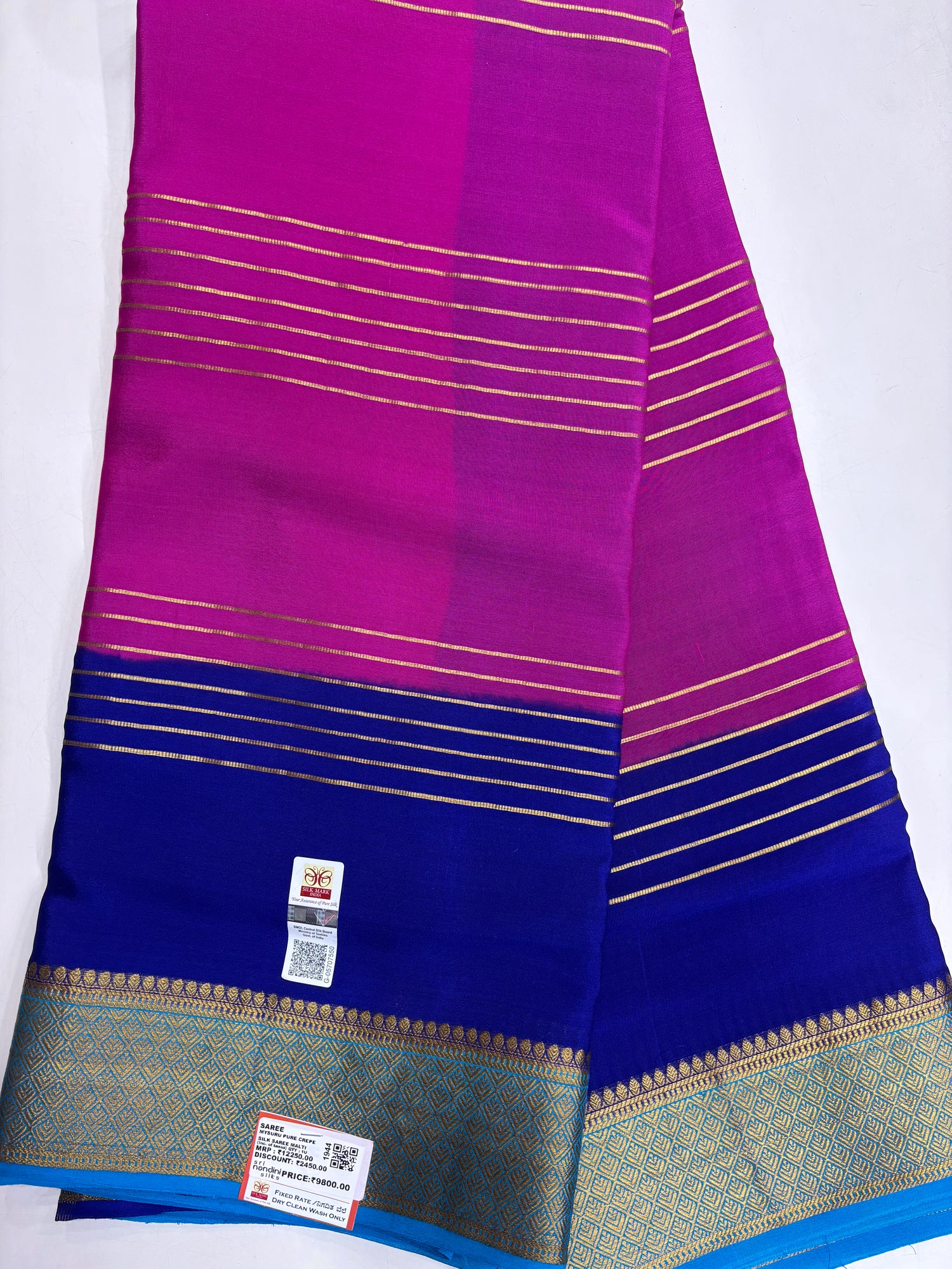 2DPure Crepe Silk Saree With Silk Mark (1944)