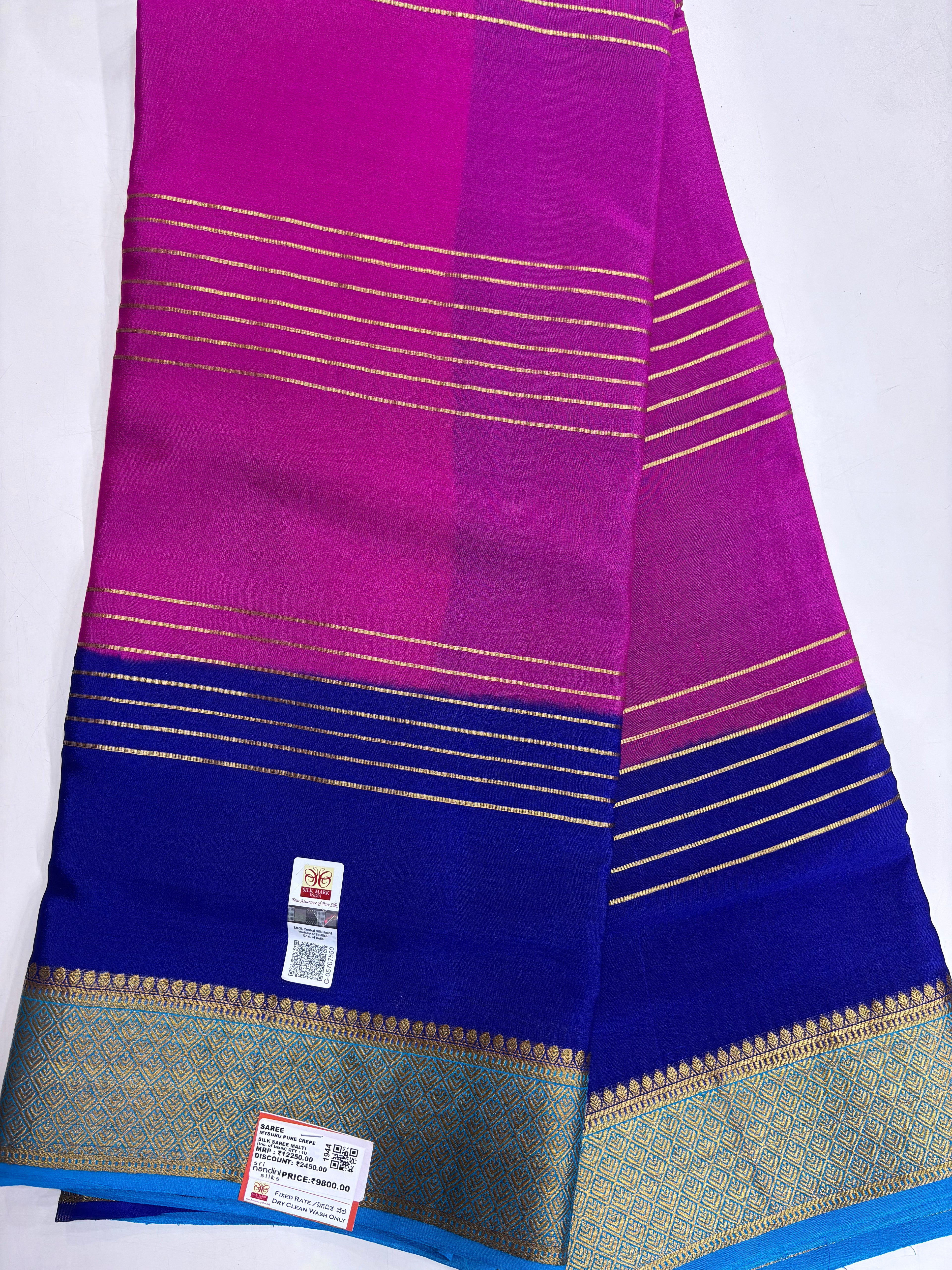 2DPure Crepe Silk Saree With Silk Mark (1944)