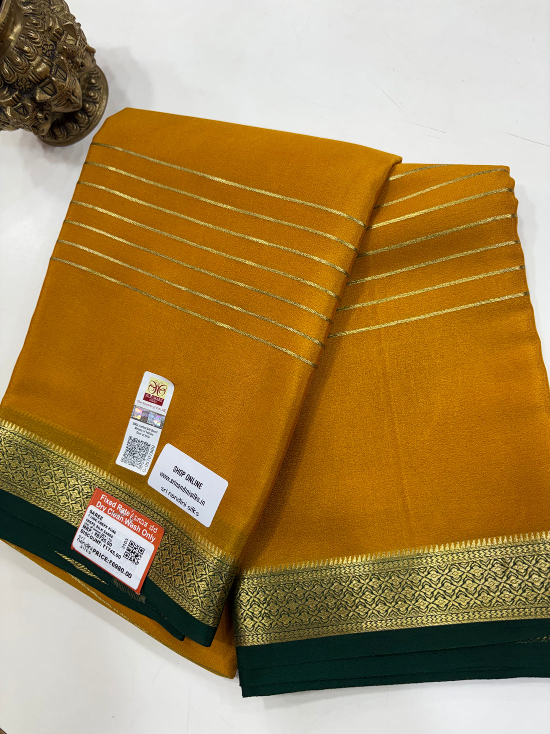 Pure Crepe Silk Saree With Silk Mark (3103)