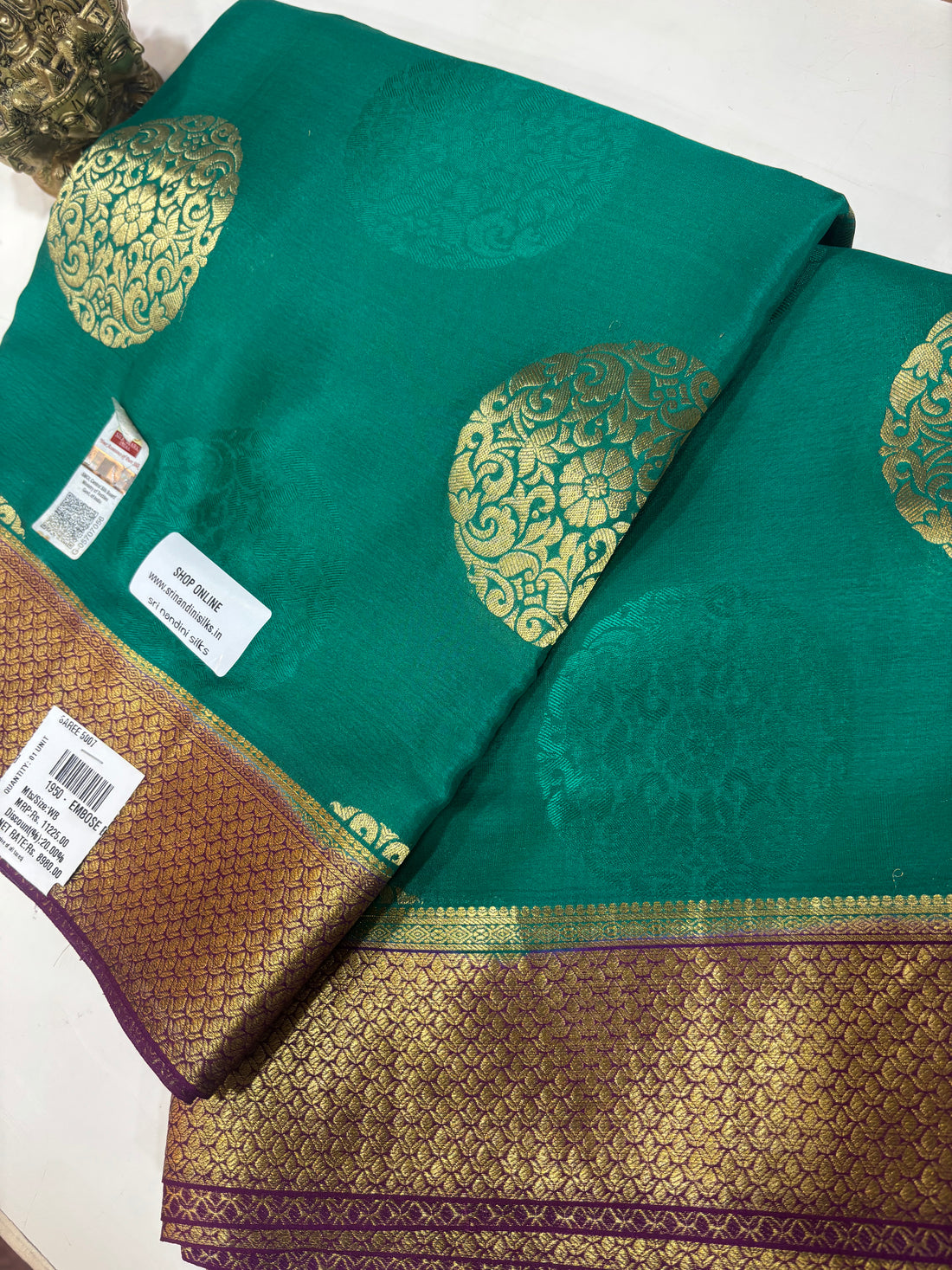 Pure Crepe Silk Saree With Silk Mark (1950)