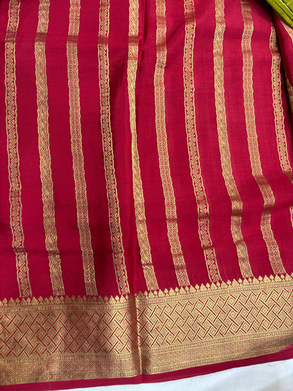 Pure Crepe Silk Chex Saree With Silk Mark (GH4423)