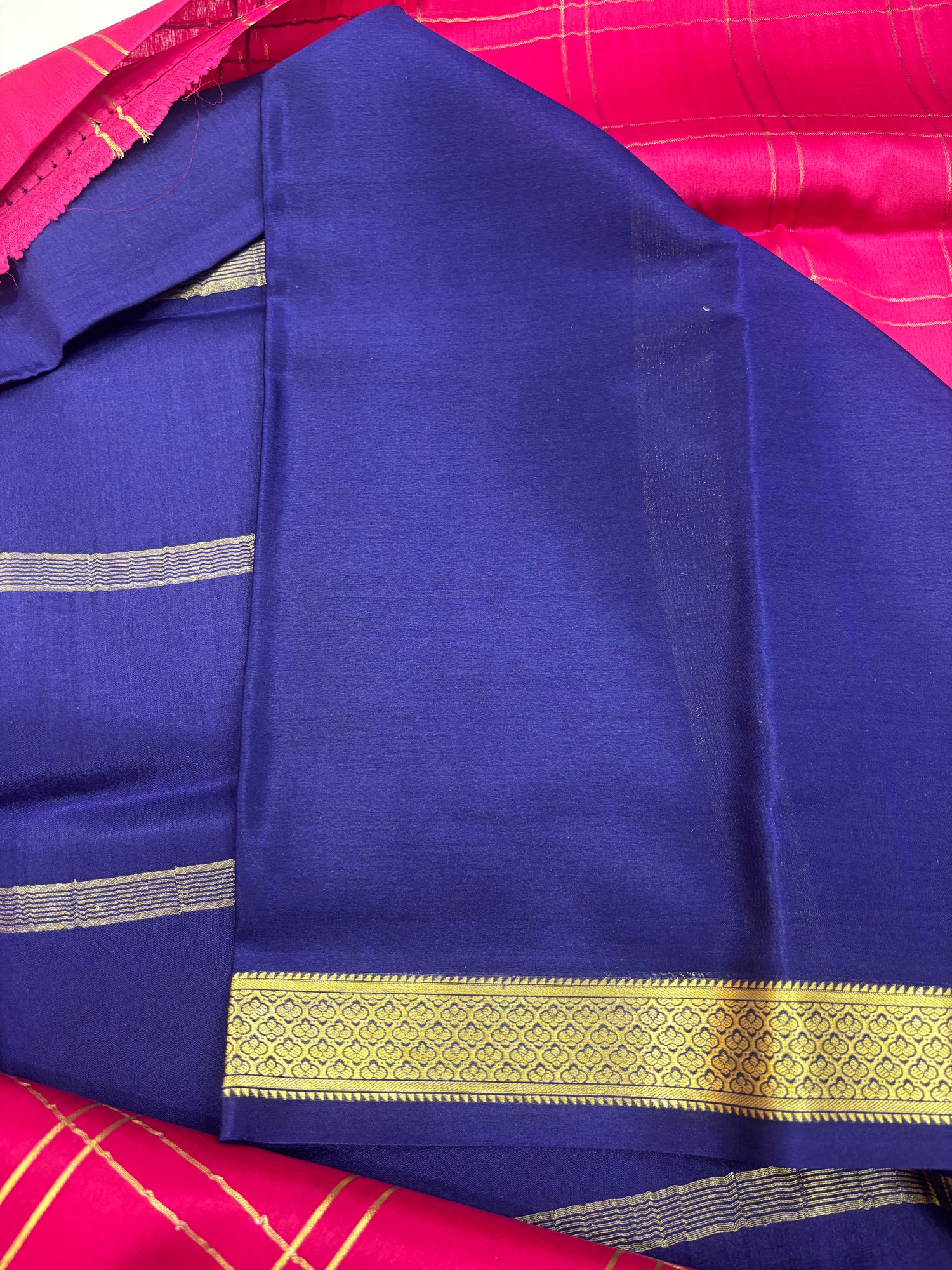 Pure Crepe Silk Chex Saree With Silk Mark (GH4421)