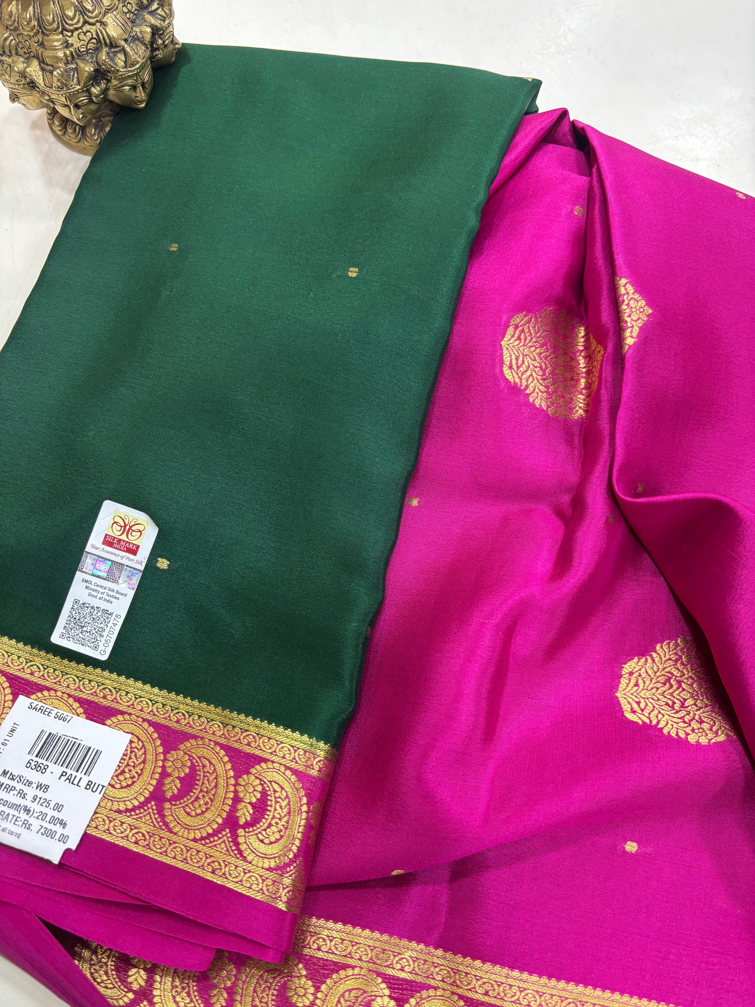 Pure Crepe Silk Saree With Silk Mark (6368)