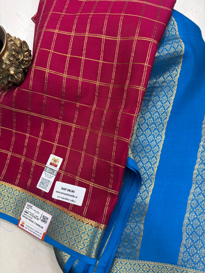 Pure Crepe Silk Chex Saree With Silk Mark (GH4423)