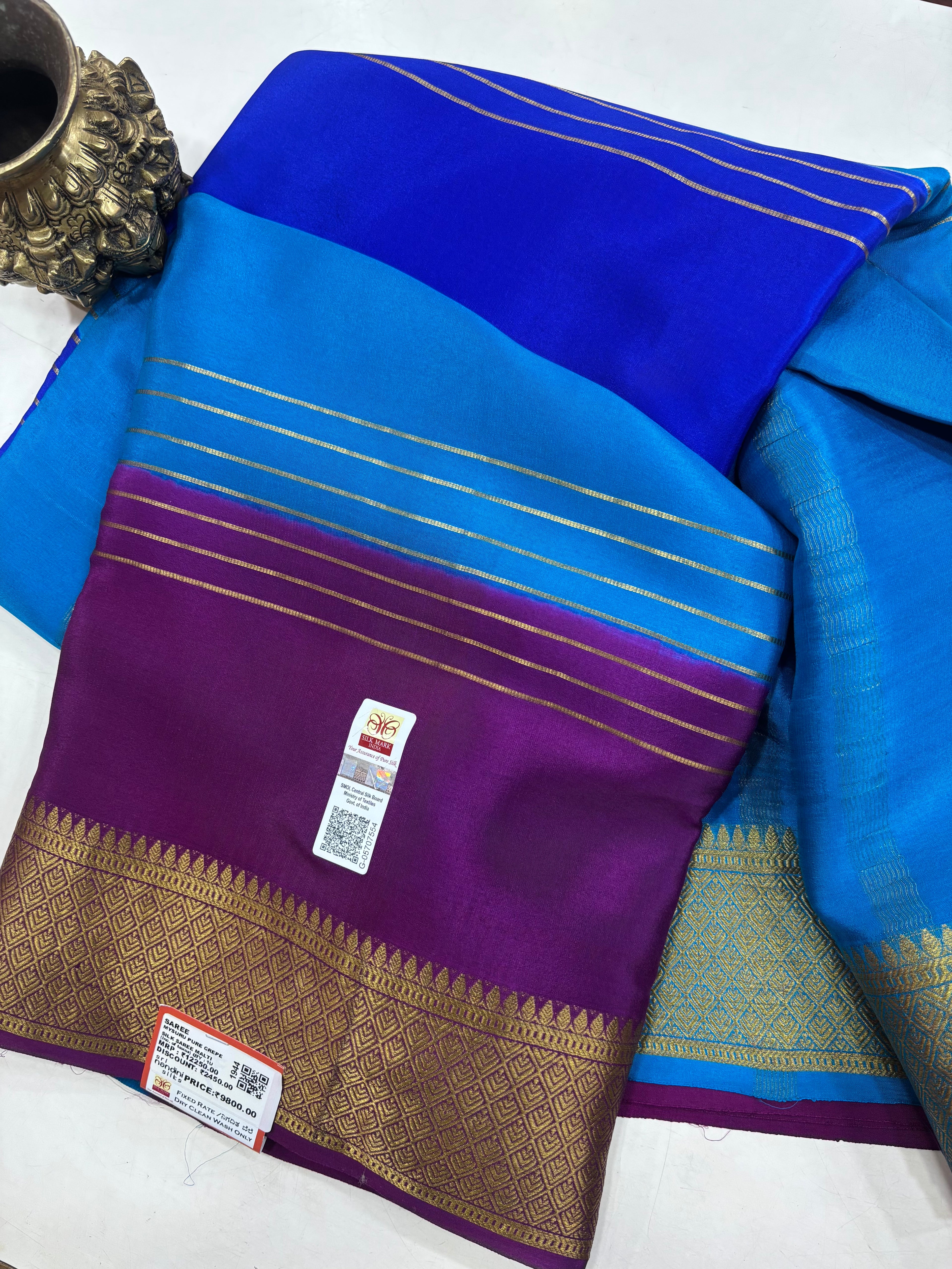 Pure Crepe Silk 2D Saree With Silk Mark (1944)