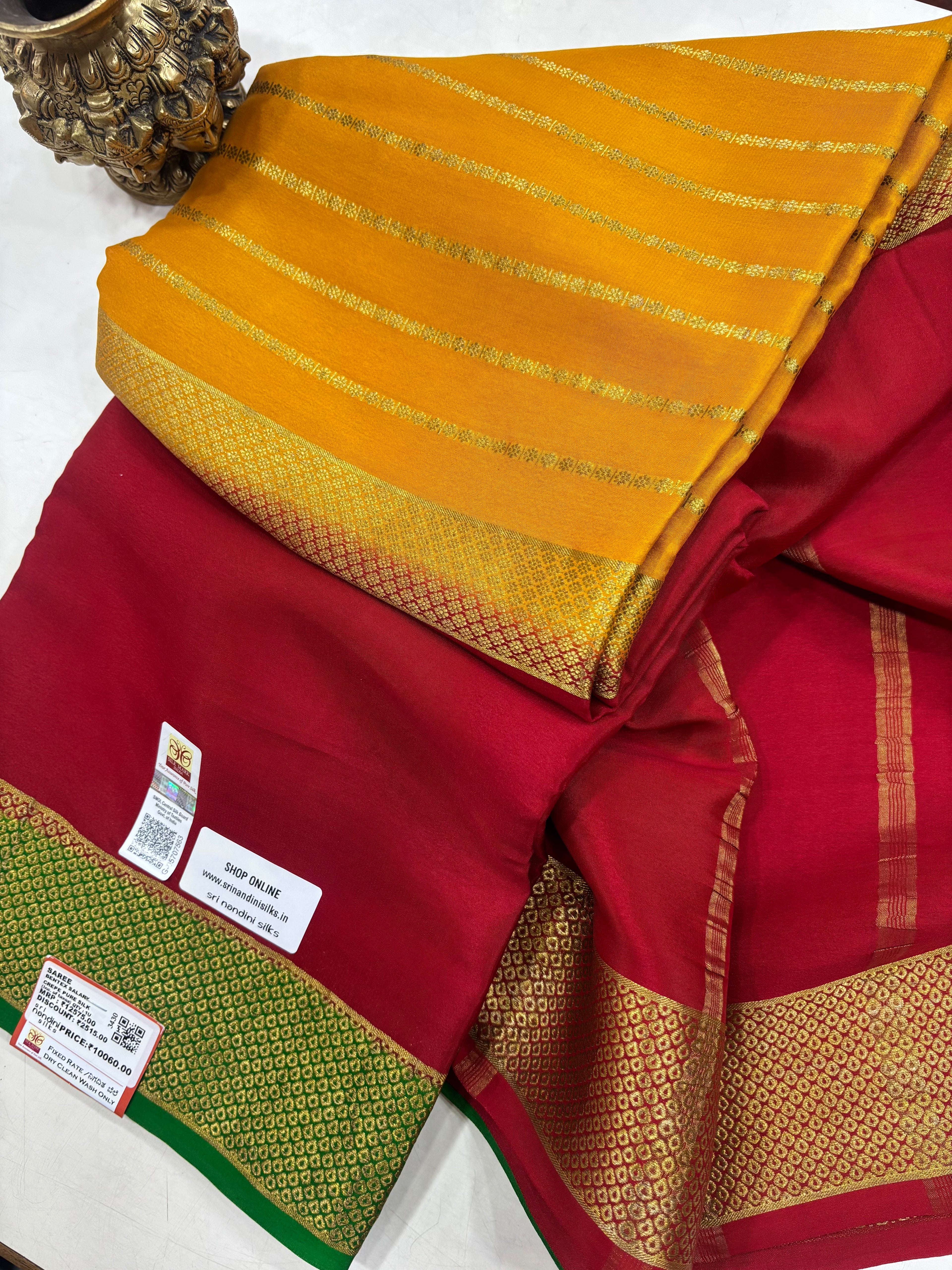 Pure Crepe Silk 2D Saree With Silk Mark (3430)