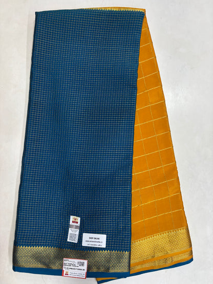 Pure Crepe Silk 2D Chex Saree With Silk Mark (1980)