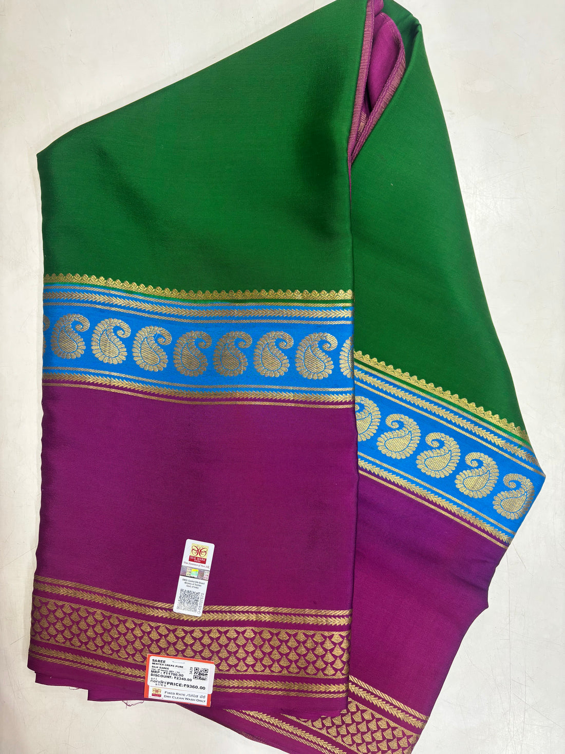 Pure Crepe Silk 2D Saree With Silk Mark (3429)