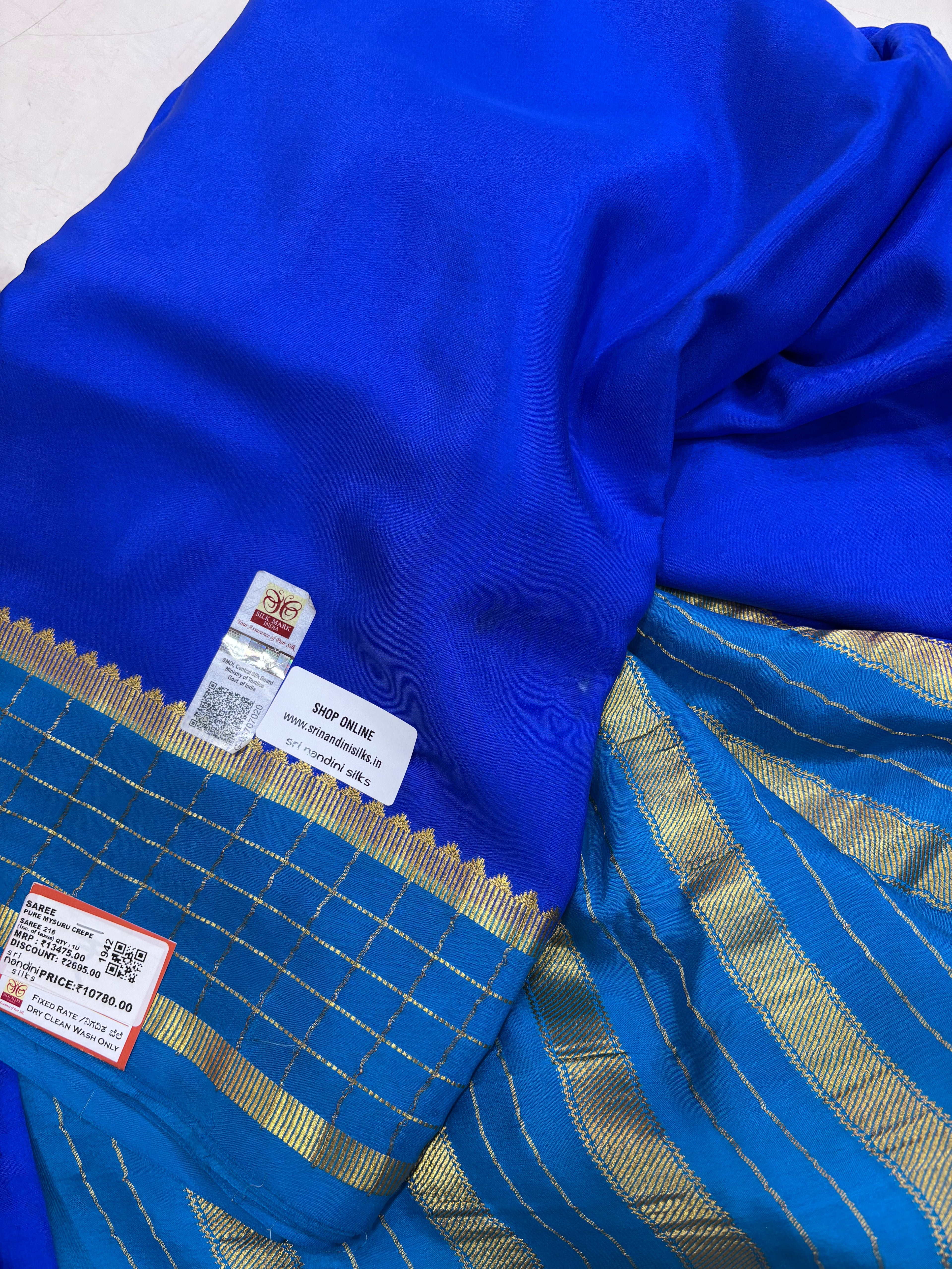 Pure Crepe Silk Saree With Silk Mark (1942)