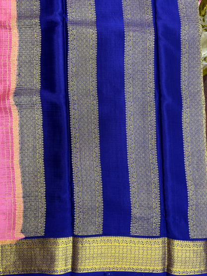 Pure Crepe Silk Chex Saree With Silk Mark (1985)