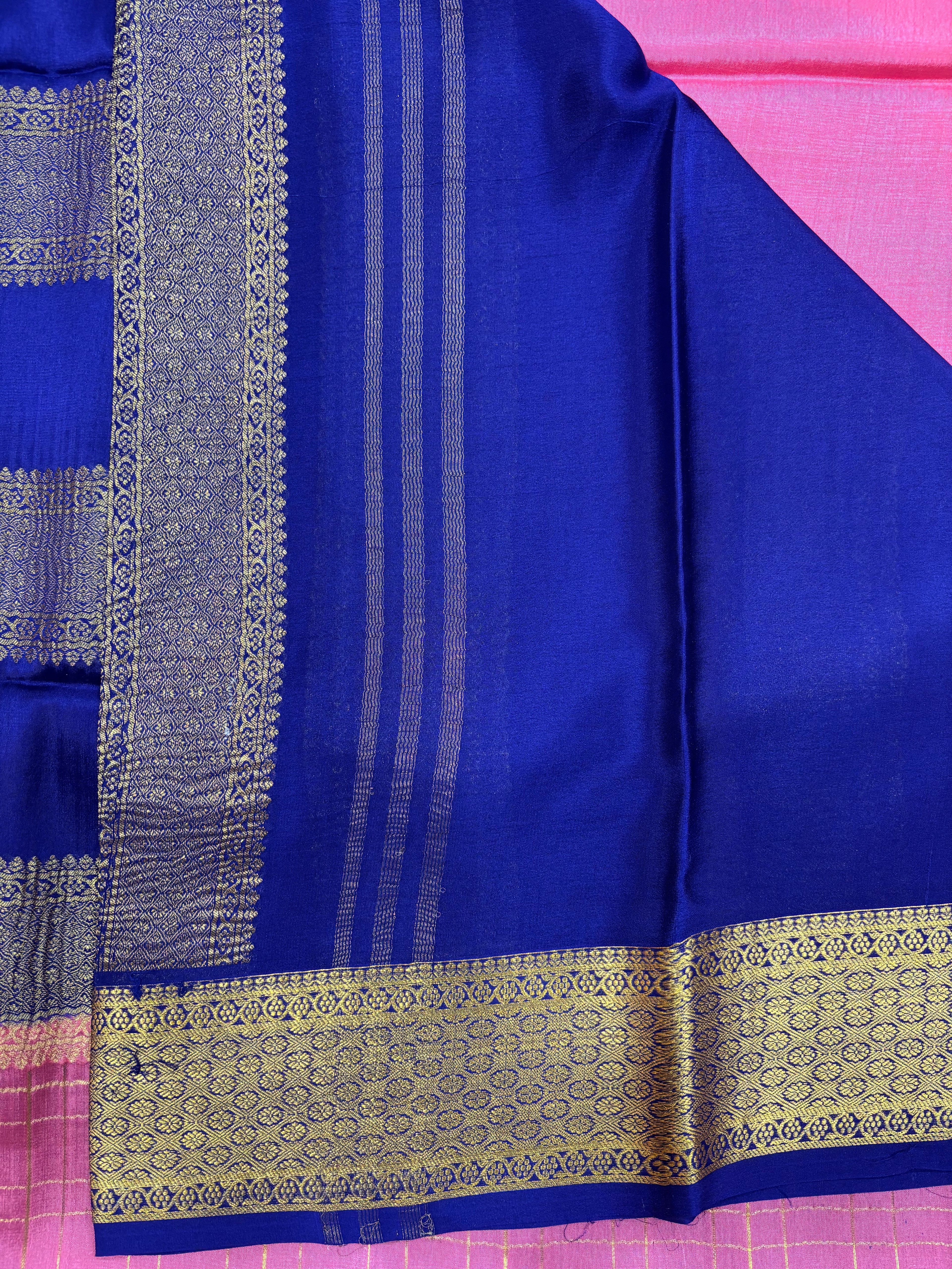 Pure Crepe Silk Chex Saree With Silk Mark (1985)