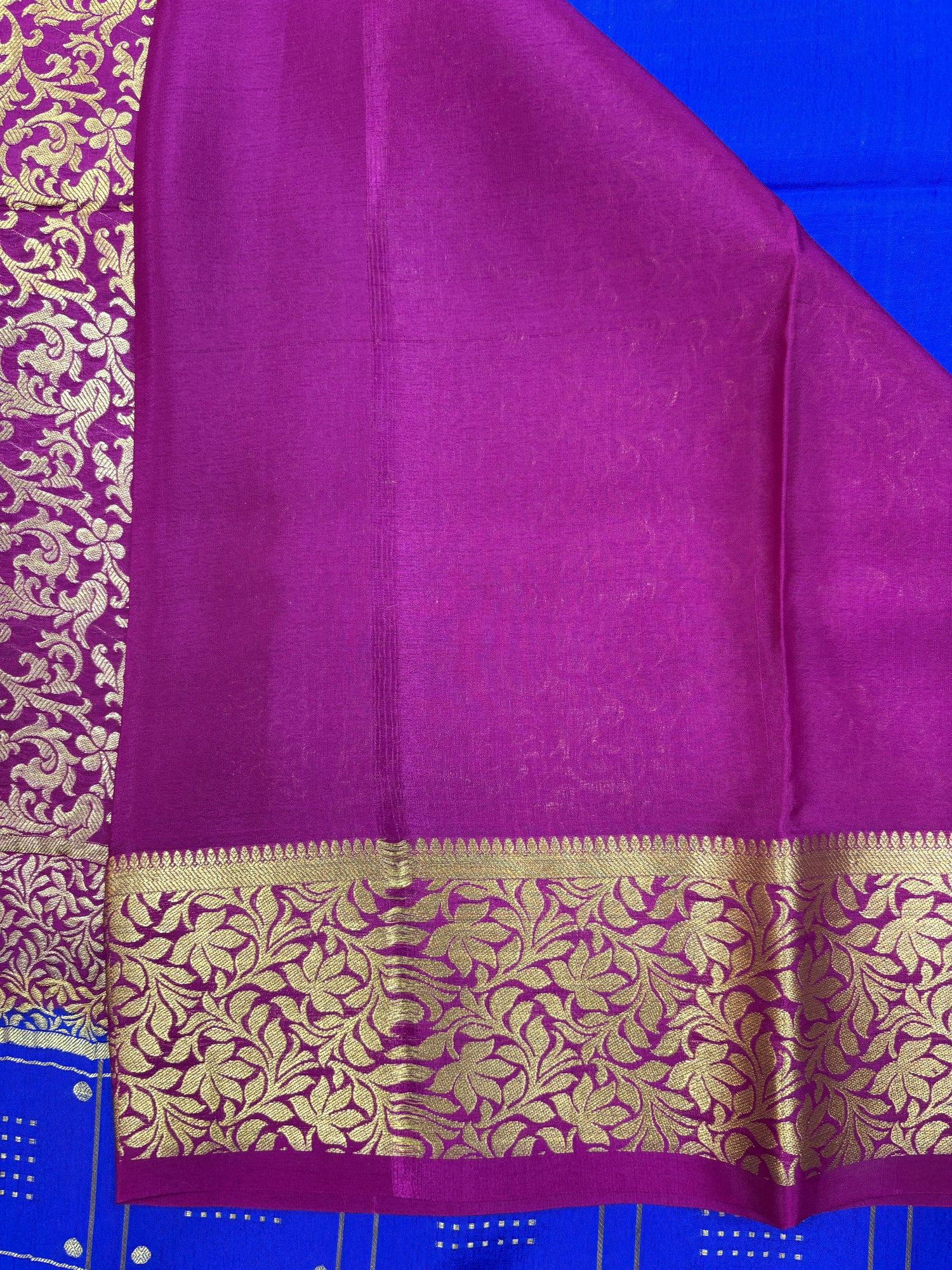 Pure Crepe Silk Chex Saree With Silk Mark (1946)