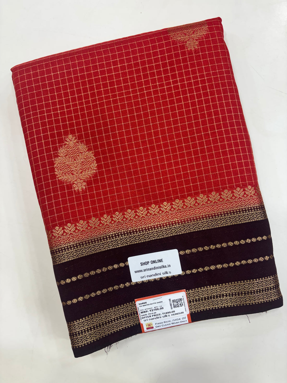 OG Chex Bentex Butta Semi Crepe Silk Saree (NHM5396)