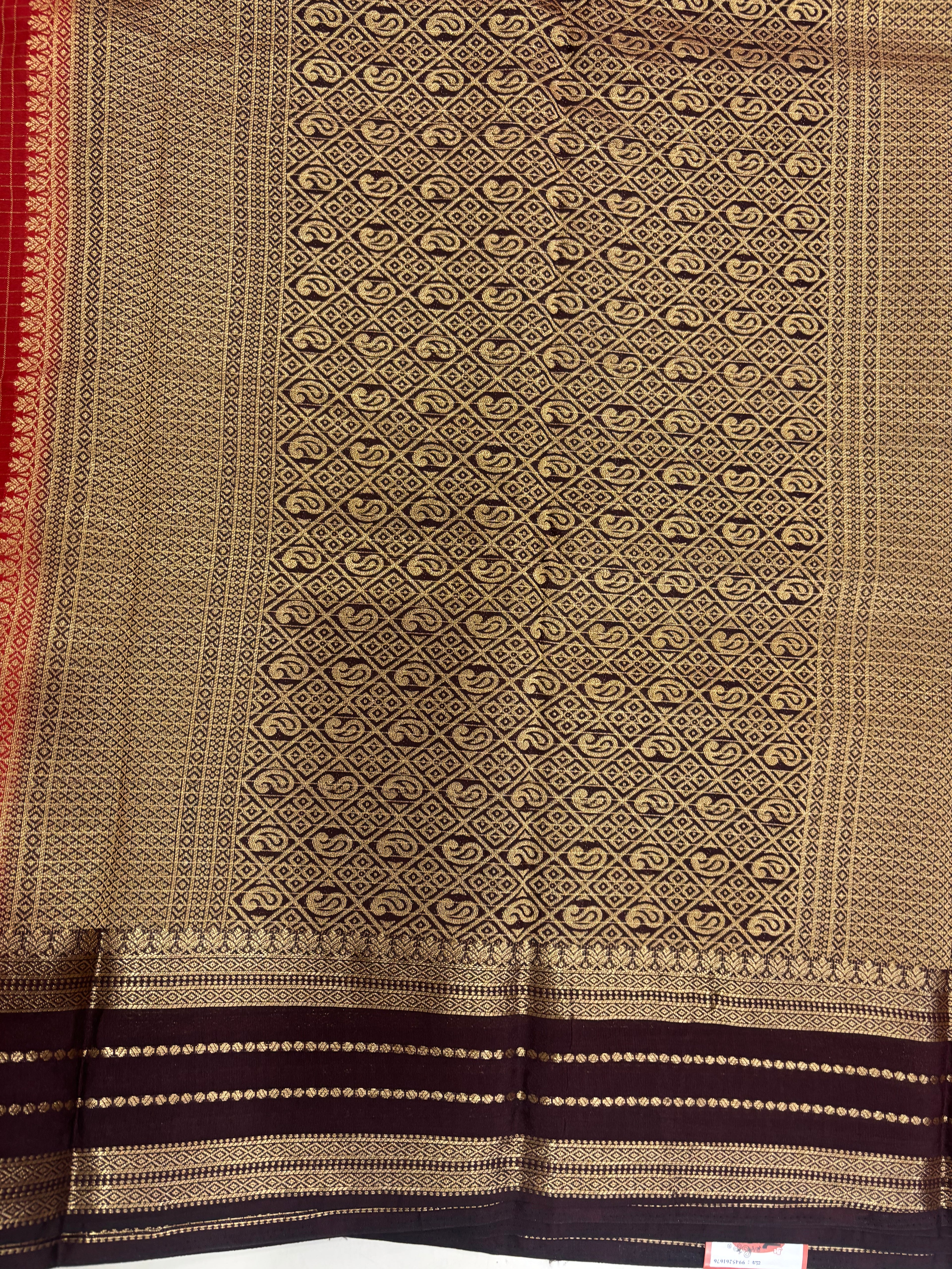 OG Chex Bentex Butta Semi Crepe Silk Saree (NHM5396)