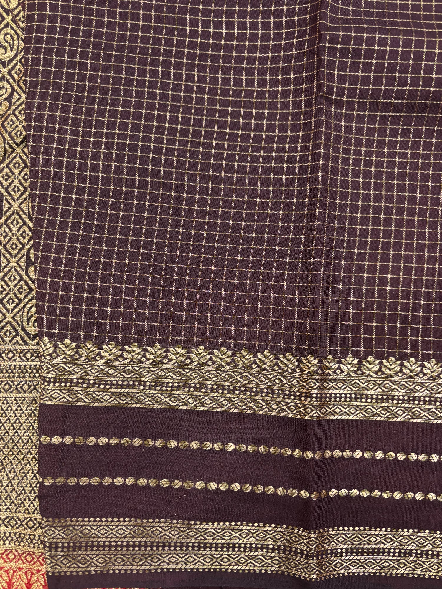 OG Chex Bentex Butta Semi Crepe Silk Saree (NHM5396)