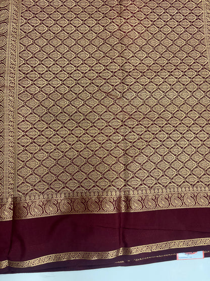 OG Chex Bentex Plain Semi Crepe Silk Saree (NHM5395)