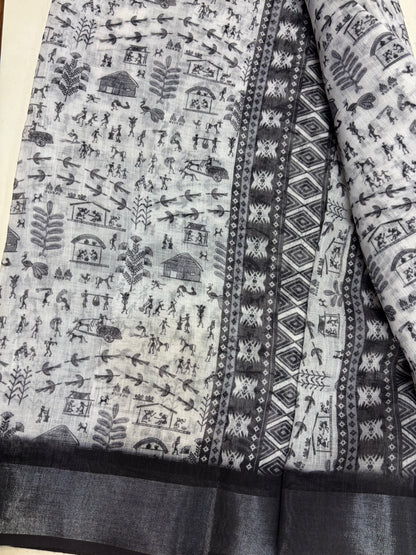 Soft Cotton Linen Saree (PT6926)