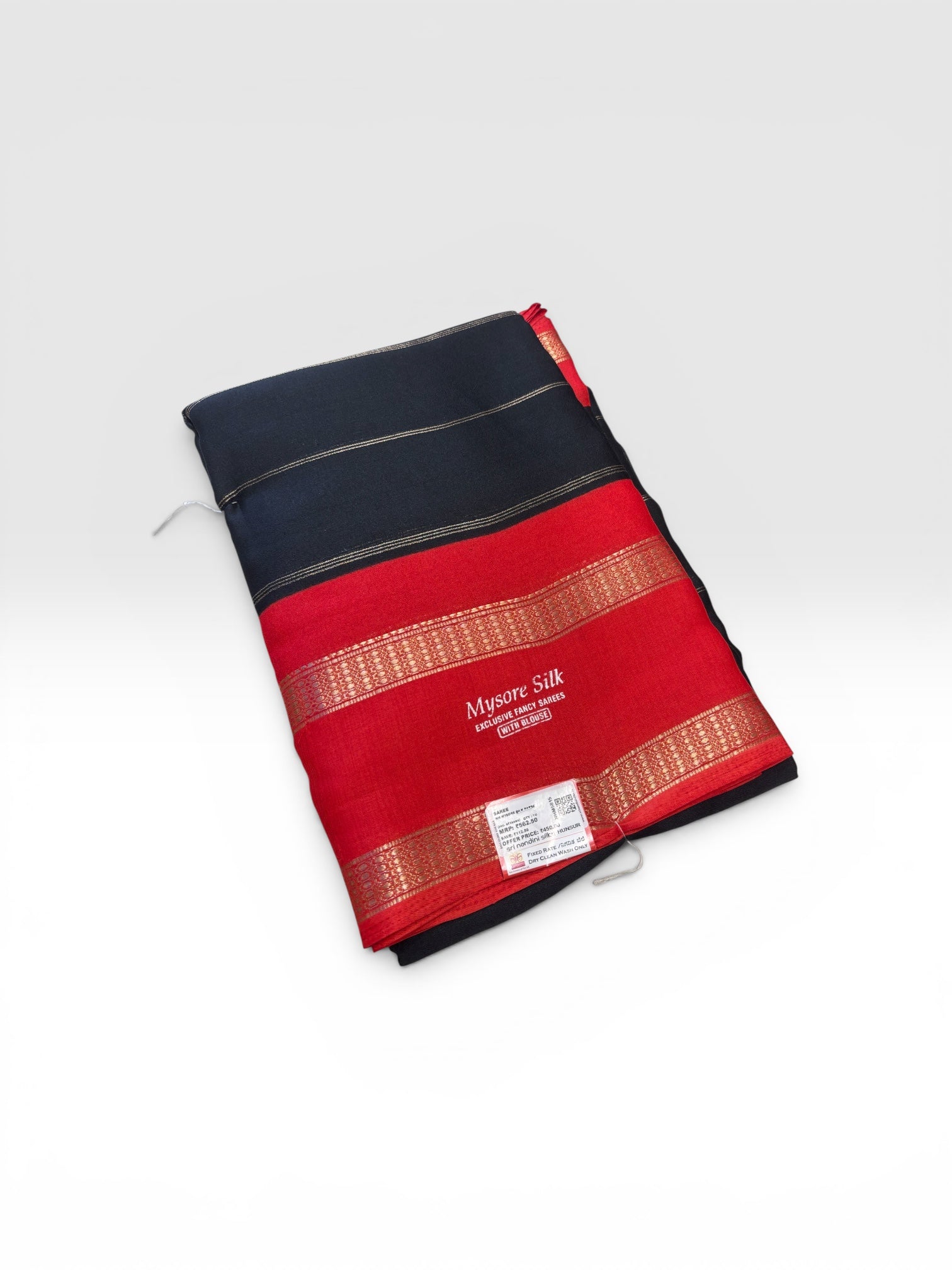 Black &amp; Red Fancy Saree (NHM5815)